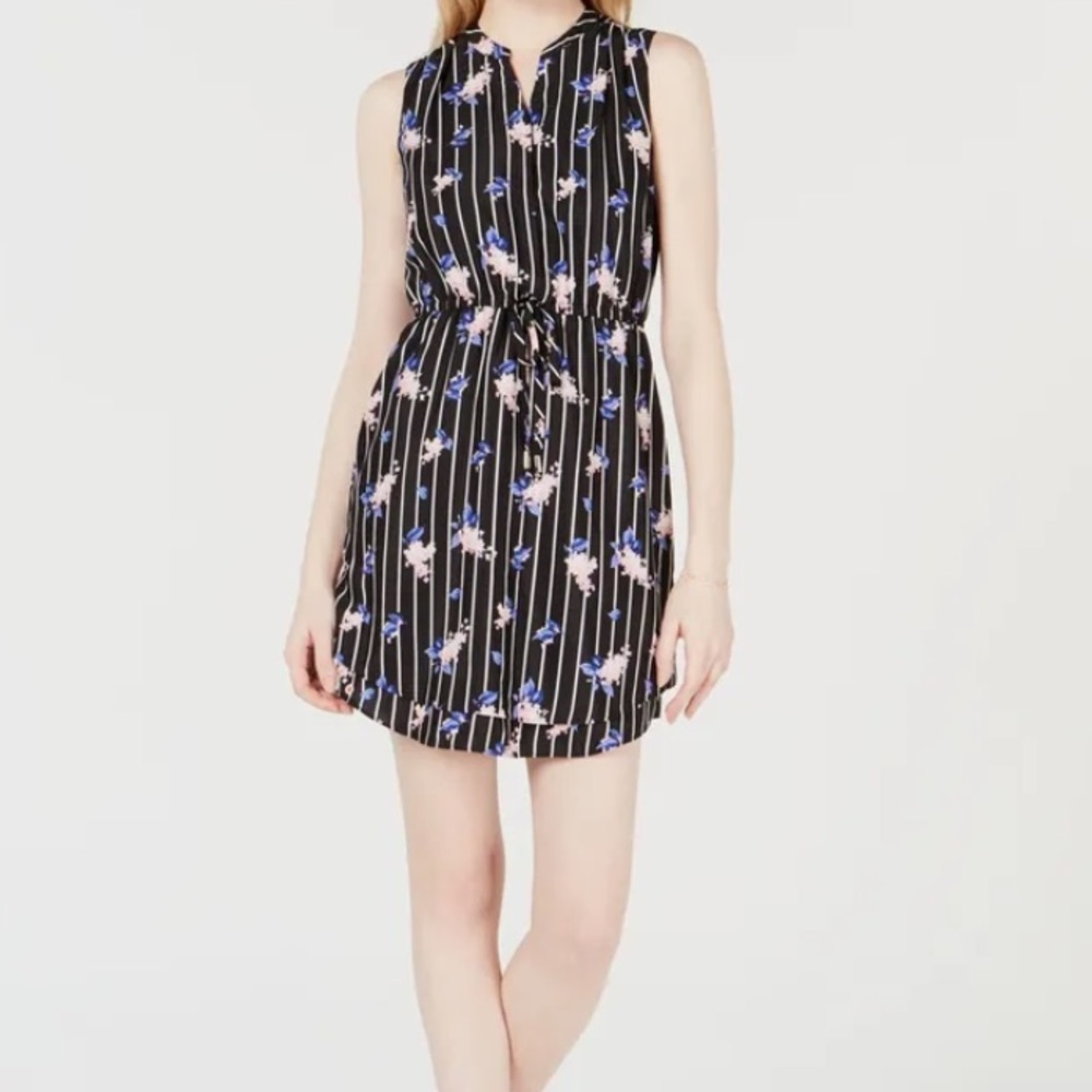 MAISON JULES Womens Black Tie Sleeveless V Neck Short Fit + Flare Dress Size S - Picture 1 of 1